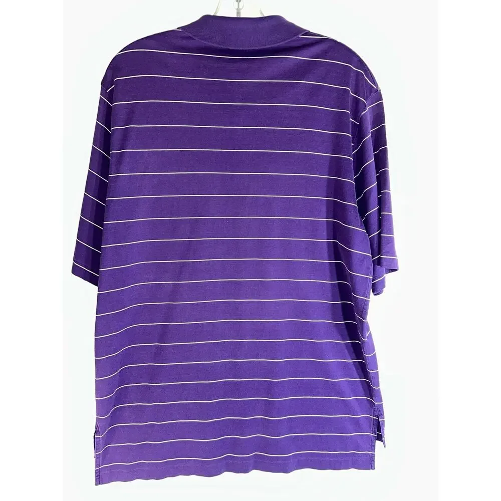 Polo Golf Ralph Lauren Polo Shirt Men's Medium Purple & White Striped Size M
